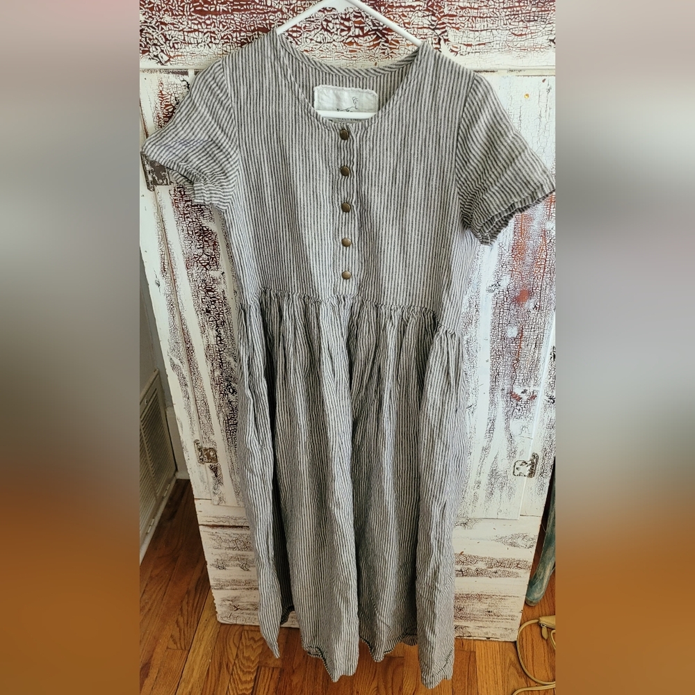 Striped Notperfectlinen Small Sleeved Mama Maxi